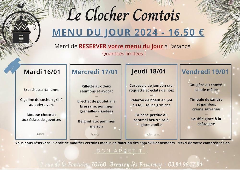 Restaurant LE CLOCHER COMTOIS - Haute-Saône 70 - Menu Image 3